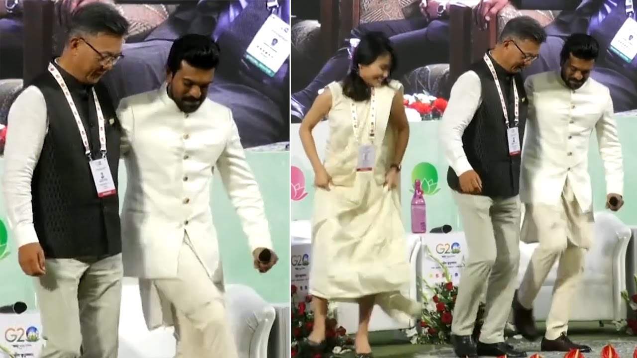 Ram Charan Dance On Natu Natu Song With Foreign Delegates At G20 Summit ...