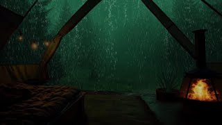Sleeping in a Tent During a Forest Thunderstorm – Relaxing Rain Sounds