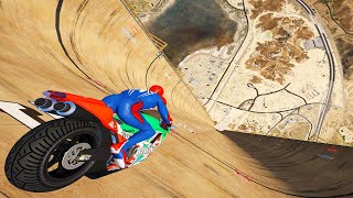 GTA 5 Spiderman Motorcycle Fails/Ragdolls 7 (Euphoria Physics, Jumps, Funny Moments)