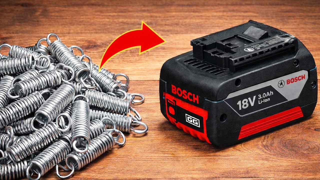 🔋Больше никогда не покупайте аккумуляторы для дрелей! Используйте пружину и посмотрите, что произ...