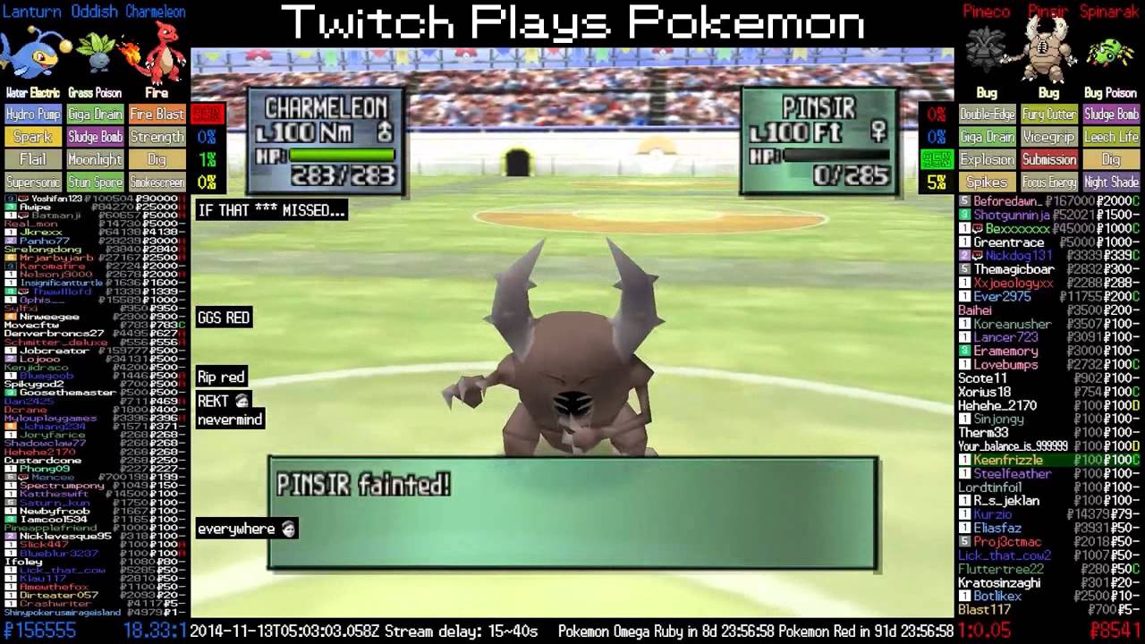 Twitch Plays Pokemon Stadium 2: Charmeleon pulls off a 3-turn sweep.
