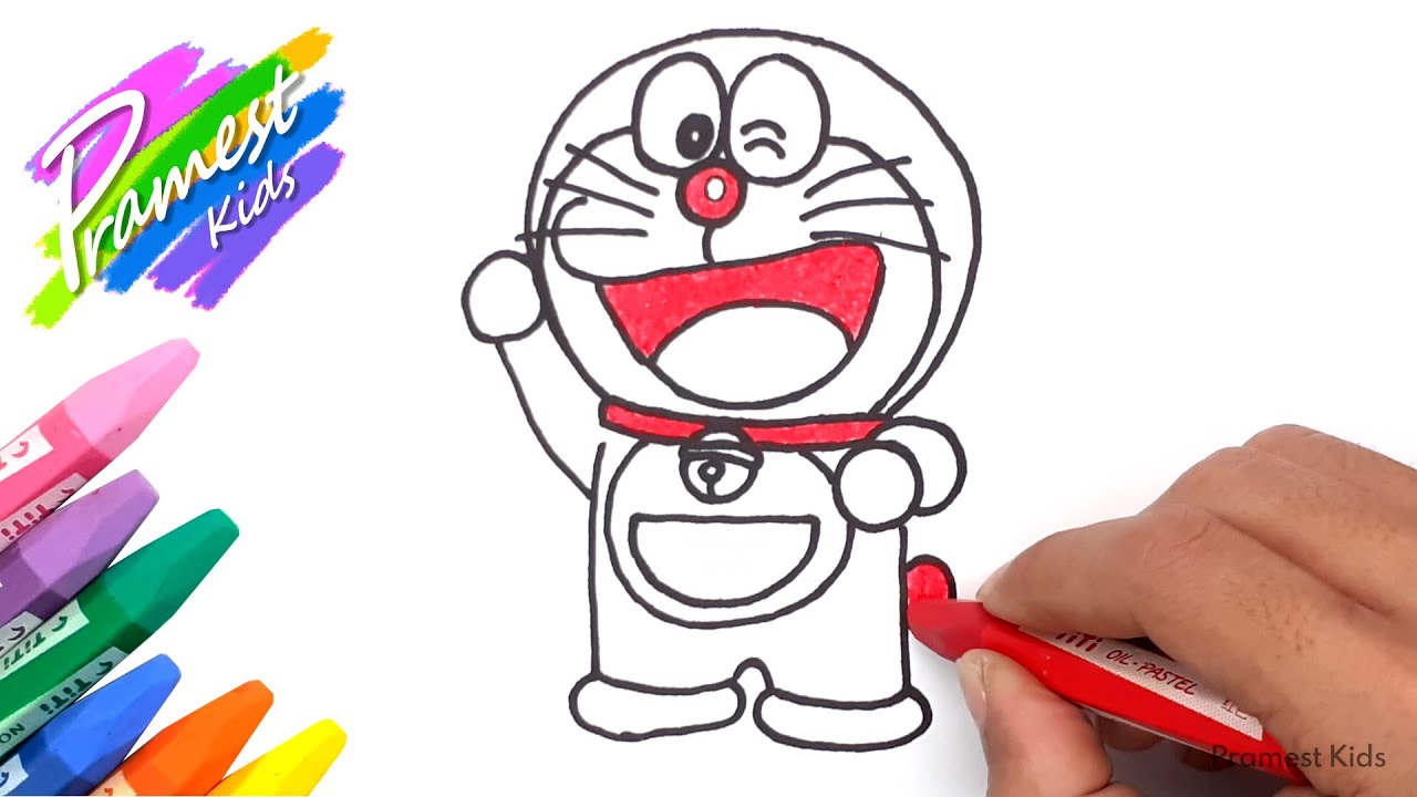 Menggambar Dan Mewarnai Doraemon Dengan Crayon Youtube