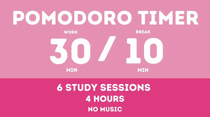 30 / 10  Pomodoro Timer - 4 hours study || No music - Study for dreams - Deep focus - Study timer