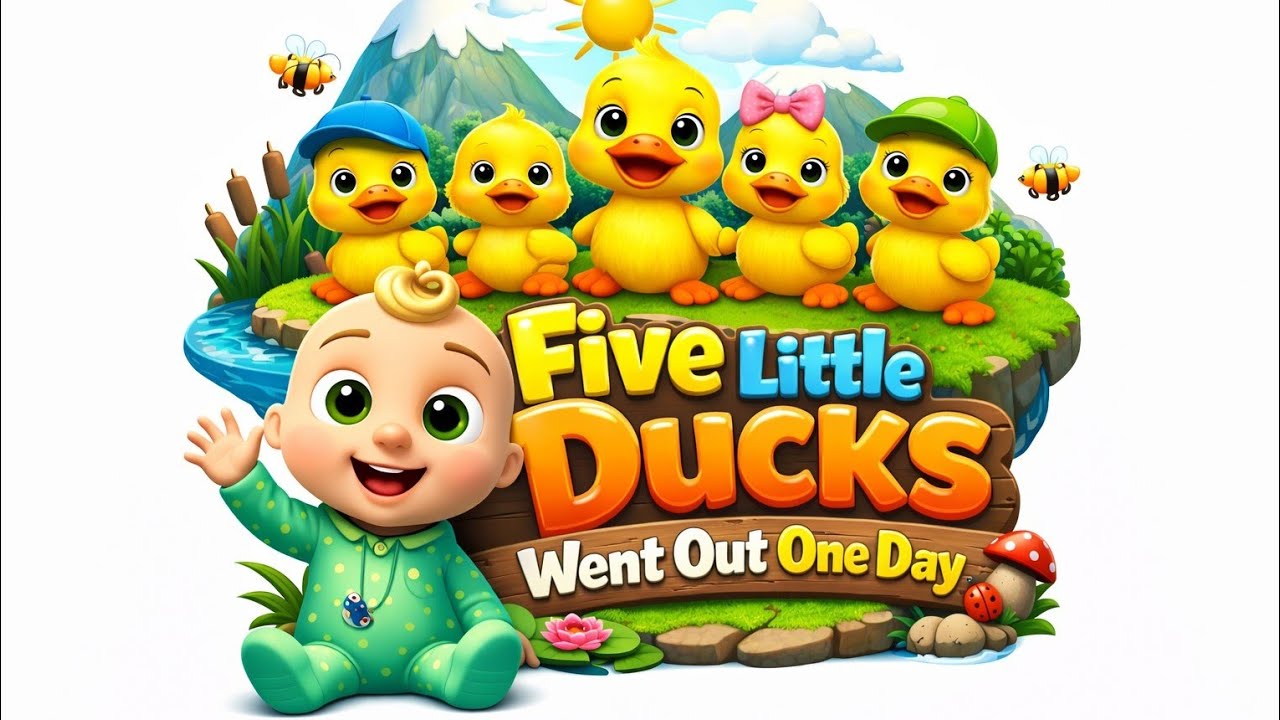 Five Little Ducks 🦆🎶 | Fun Duck Counting Song for Kids | Baby Bubbles