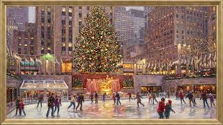 Rockefeller Christmas Tree View | Framed Art TV Wallpaper 4K | Oil Painting | 2 Hours | No Music screenshot 4