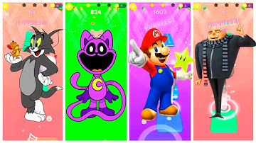 Tom & Jerry 4 vs Smiling Critters Poppy Playtime vs The Super Mario Bros vs  Despicable Me 3 Tiles h