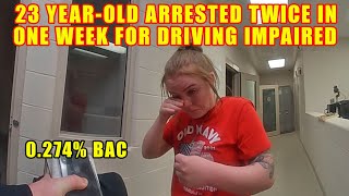 Bodycam DUI Arrest - Drunk 23-Year-Old Frustrates Cops Beyond Belief - 0.274% BAC