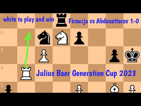 Nodirbek Abdusattorov – Alireza Firouzja, Julius Baer Generation