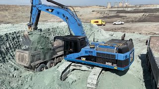 Caterpillar 345C Excavator Loading Trucks - 65 Minutes Movie