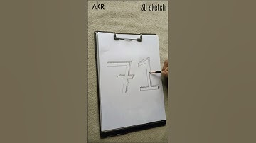 3D Number sketch 71  ll day 73 challenge of 365 days #art #365days