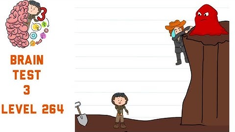 Brain Test 3 Level 264 Joe is falling down from that cliff! Alyx must save him Walkthrough
