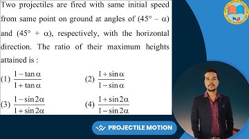 Two projectiles are fired with same initial speed from same point on ground at angles of (45° – α)