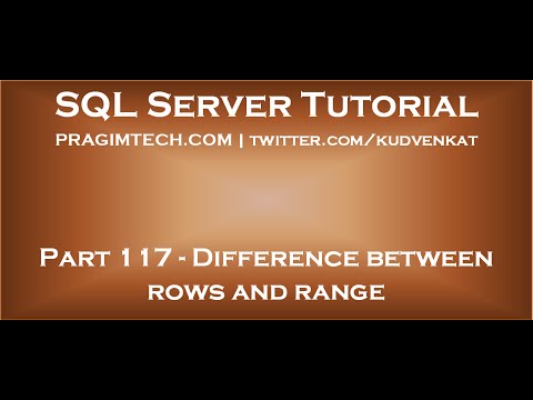 Difference between rows and range