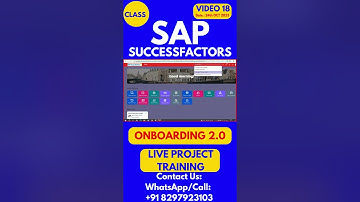 SAP SuccessFactors Onboarding 2 0 Training Step by Step Online Tutorial Class 18 24th Oct 2025