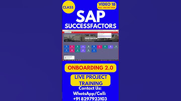 SAP SuccessFactors Onboarding 2 0 Training Step by Step Online Tutorial Class 18 24th Oct 2025