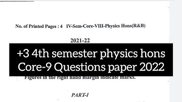 +3 4th semester physics hons questions for all odisha University and autonomous college/ bsc physics