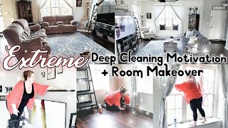 HUGE DEEP CLEANING AND ROOM MAKEOVER / CLEAN #WITHME / CLEANING MOTIVATION AND ROOM REFRESH