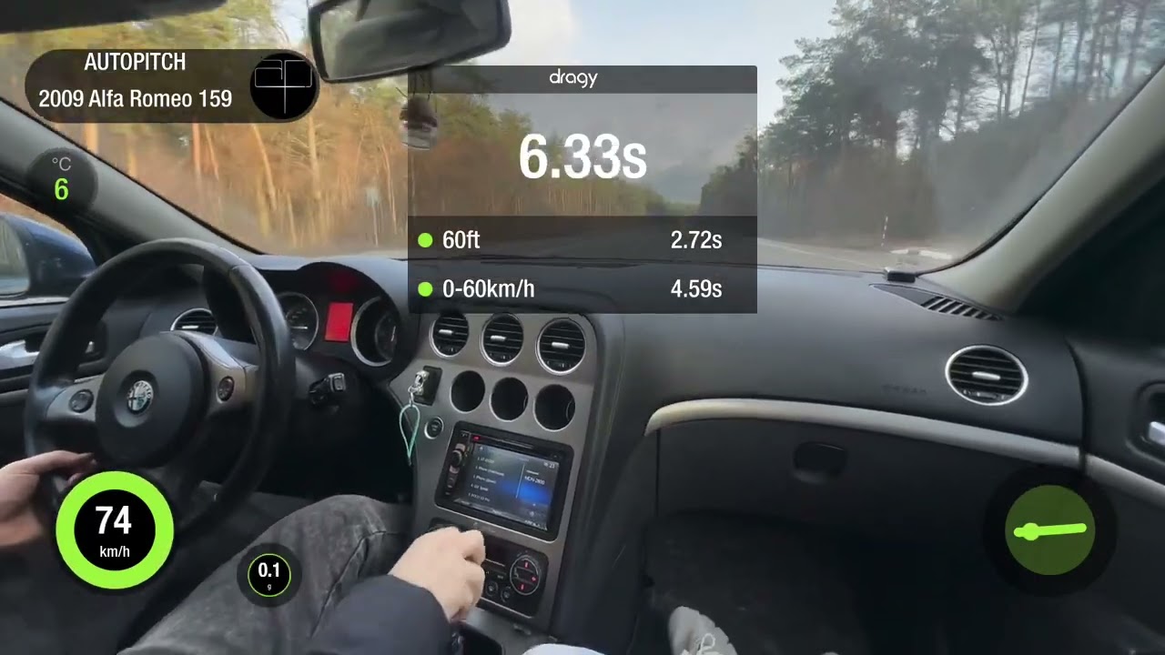 Alfa Romeo 159 1.9JTDm 8v MT FWD 2009 STAGE-1. 0-100 acceleration.