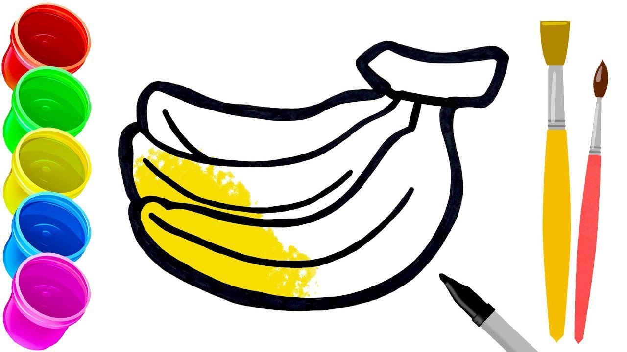 Banan Rasm Bolalar uchun banan rasm chizish/Drawing banana for kids/Рисование ...