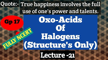 #chemi4you Oxo-Acids of Halogens (structures only) /class 12/ p-Block elements/Lecture-21