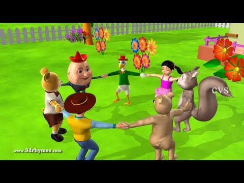 Ringa Ringa Roses - 2 ( Animals ) - 3D Animation English Nursery rhymes For children