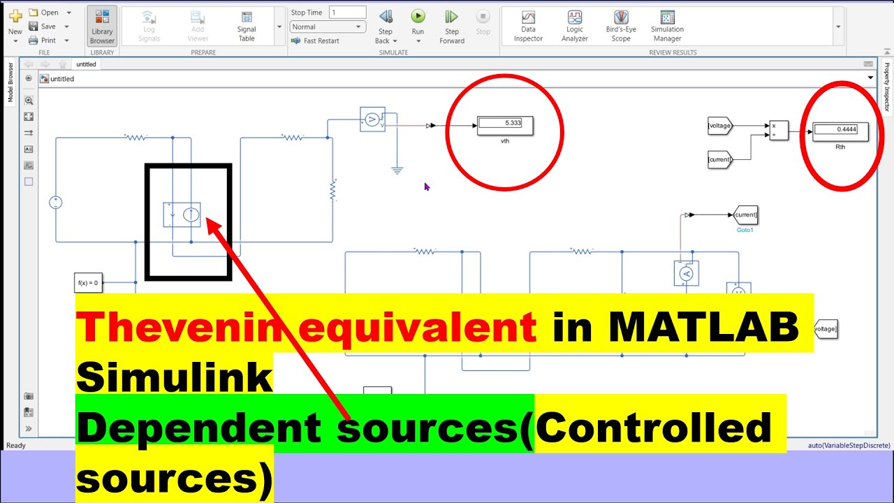 Thevenin equivalent with Dependent Sources in Simulink | Circuit ...