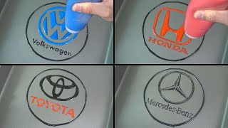 Логотипы автомобильных брендов блинное искусство - Volkswagen, Honda, Toyota, Mercedes Benz