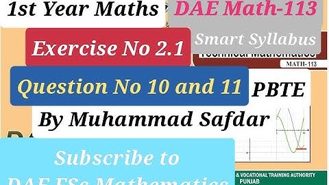 DAE Math 113 Ex # 2.1 Q No 10 and 11 Applied Mathematics-I Smart Syllabus (PBTE) First Year Maths