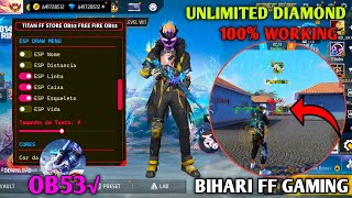 OB53 FREE FIRE MOD MENU || UNLIMITED DIAMOND HACK || FF MOD MENU APK 2026 || FREE FIRE PENAL OB53 ||
