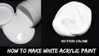 Homemade white acrylic paint ll How To make white acrylic paint at home (without food color)