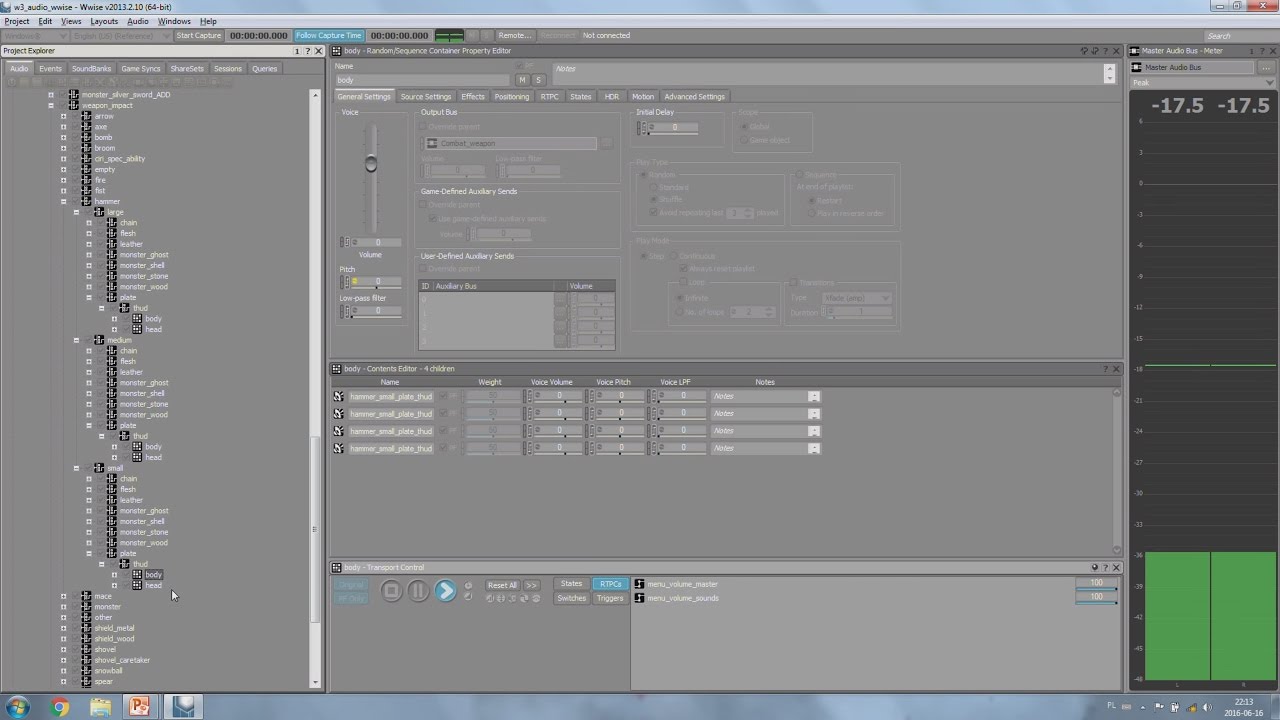 Wwise Tour 2016 - CD Projekt Red Witcher (4 of 6) - Combat: Global Approach