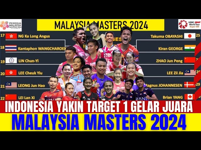 TARGET 1 GELAR JUARAAA..!! Full Drawing Babak 32 Besar Malaysia Masters 2024..!! class=