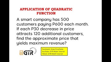 Application of Quadratic Function | Grade 9 Math
