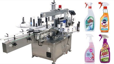 Automatic Double Side Sticker Labeler Labelling  Applicator Machine for Kitchen Cleaner Bottles