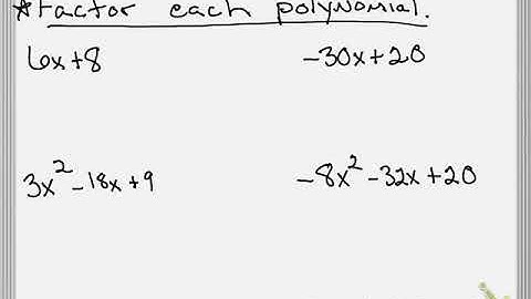 Factoring Polynomials: GCF Part 2