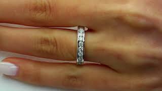 1/2 CTW Channel Set Round Cut Diamond Anniversary Wedding Band Ring in 14K White Gold (MDR140135)