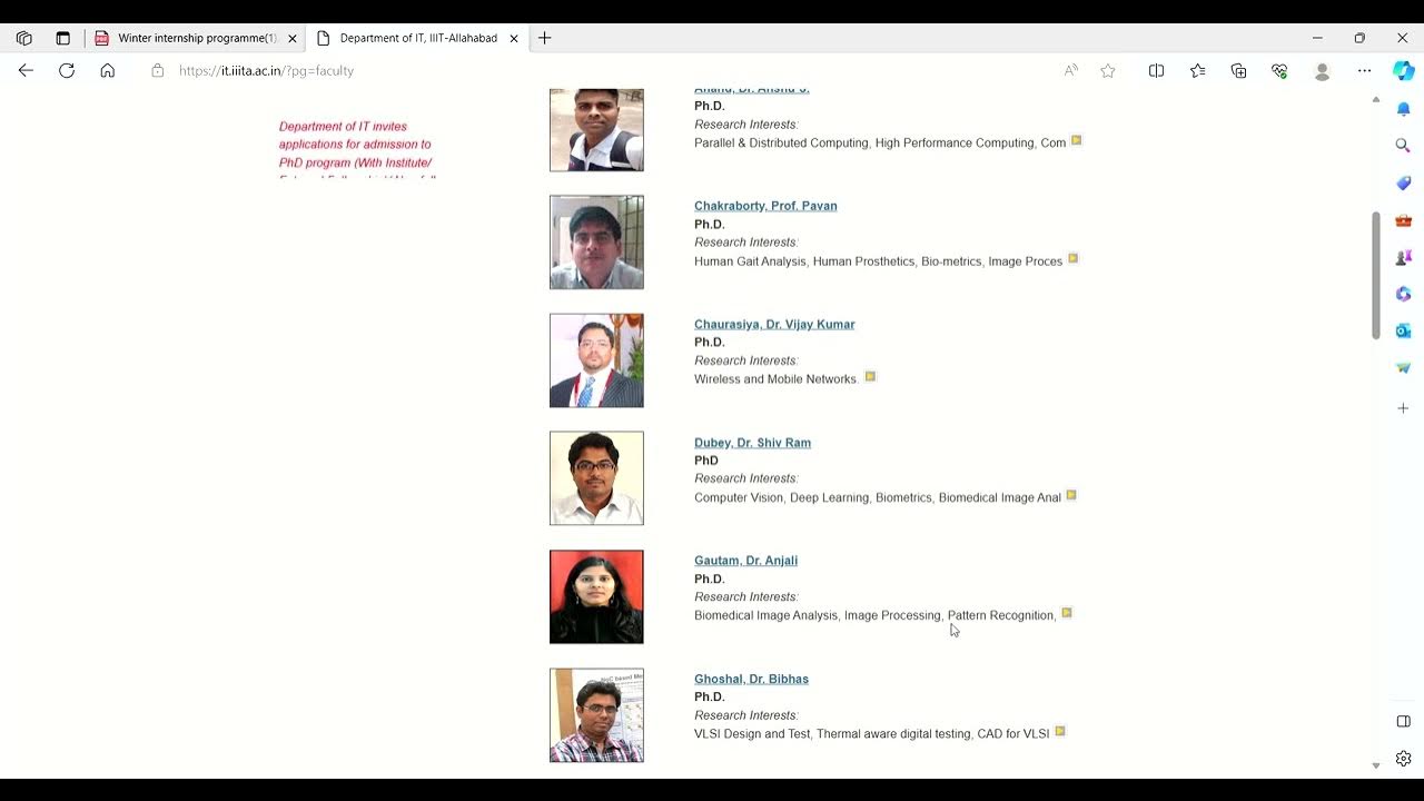 Winter Internship IIIT Allahabad 2023 Internship for Statistics