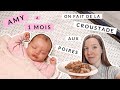 Vlog  amy a 1 mois  on fait de la croustade aux poires recette 