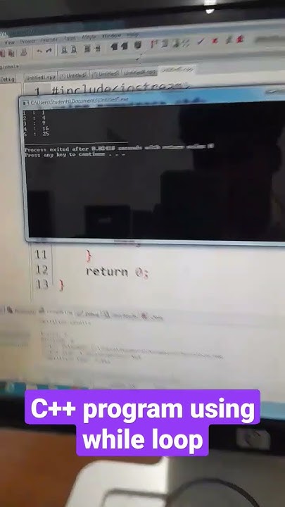 write a program that displays first five numbers with their squares ...