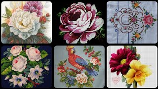 Top 100+ Amazing and Elegant Floral Cross stitch patterns || Charsuti Kerhai Ideas For Everything||