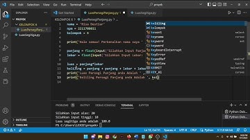 Menghitung Luas dan Keliling bangun datar, Persegi Panjang, Segitiga, dan Lingkaran Memakai PYTHON