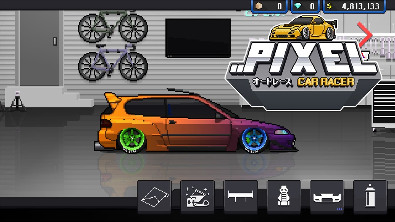 PIXEL CAR RACER FULLY UPGRADED HONDA CIVIC YouTube
