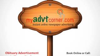 Times of India Obituary Ads Booking Online at Lowest Rates - Myadvtcorner
