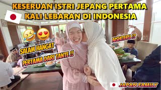 ISTRI JEPANG AKHIRNYA LEBARAN DI INDONESIA - makan opor ayam ketupat makanan indonesia enak semua