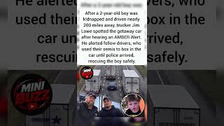 Truckers box in a kidnapper to save a toddler. 🚛🙏 #shorts #hero #truckers #rescue #viral