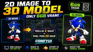 Turn Any 2D Image into a 3D Model with Only 6GB VRAM! | TRELLIS 2 GGUF + Pixel3D GGUF in ComfyUI