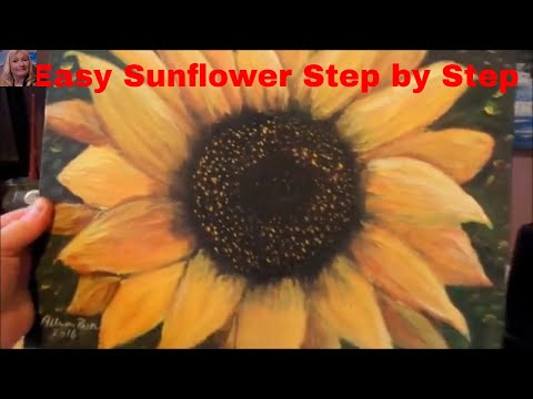 SUNFLOWER Acrylic Painting for Beginners easy Step by Step instructions