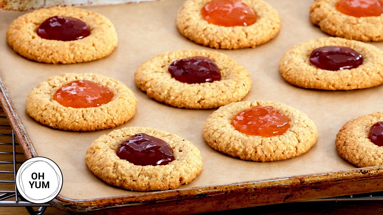 Flourless Almond Butter Thumbprint Cookies Anna Olson YouTube