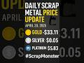 Gold, Silver & Platinum Just Dropped! | April 28, 2025 | #ScrapMonster