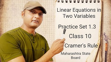 Linear Equations in Two Variables - Practice Set 1.3 Class 10th Maharashtra State Board